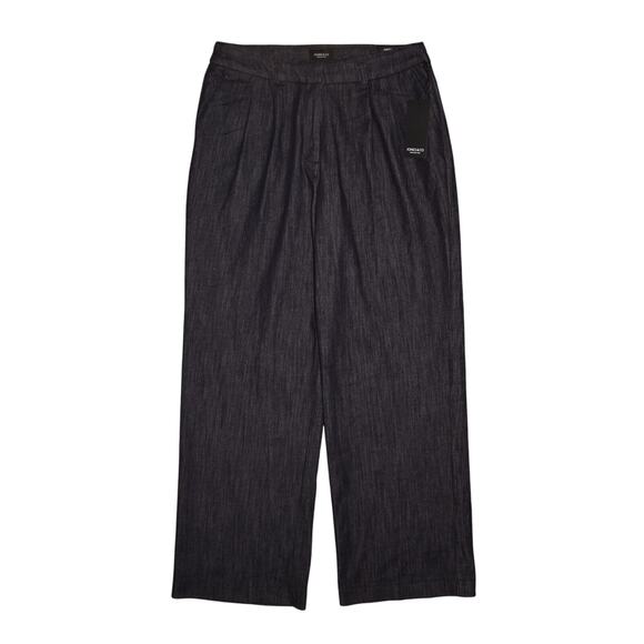 JONES NEW YORK NEW $89 Dark Wash Pleated Wide Leg Trouser Jeans Size 10 - Picture 1 of 4